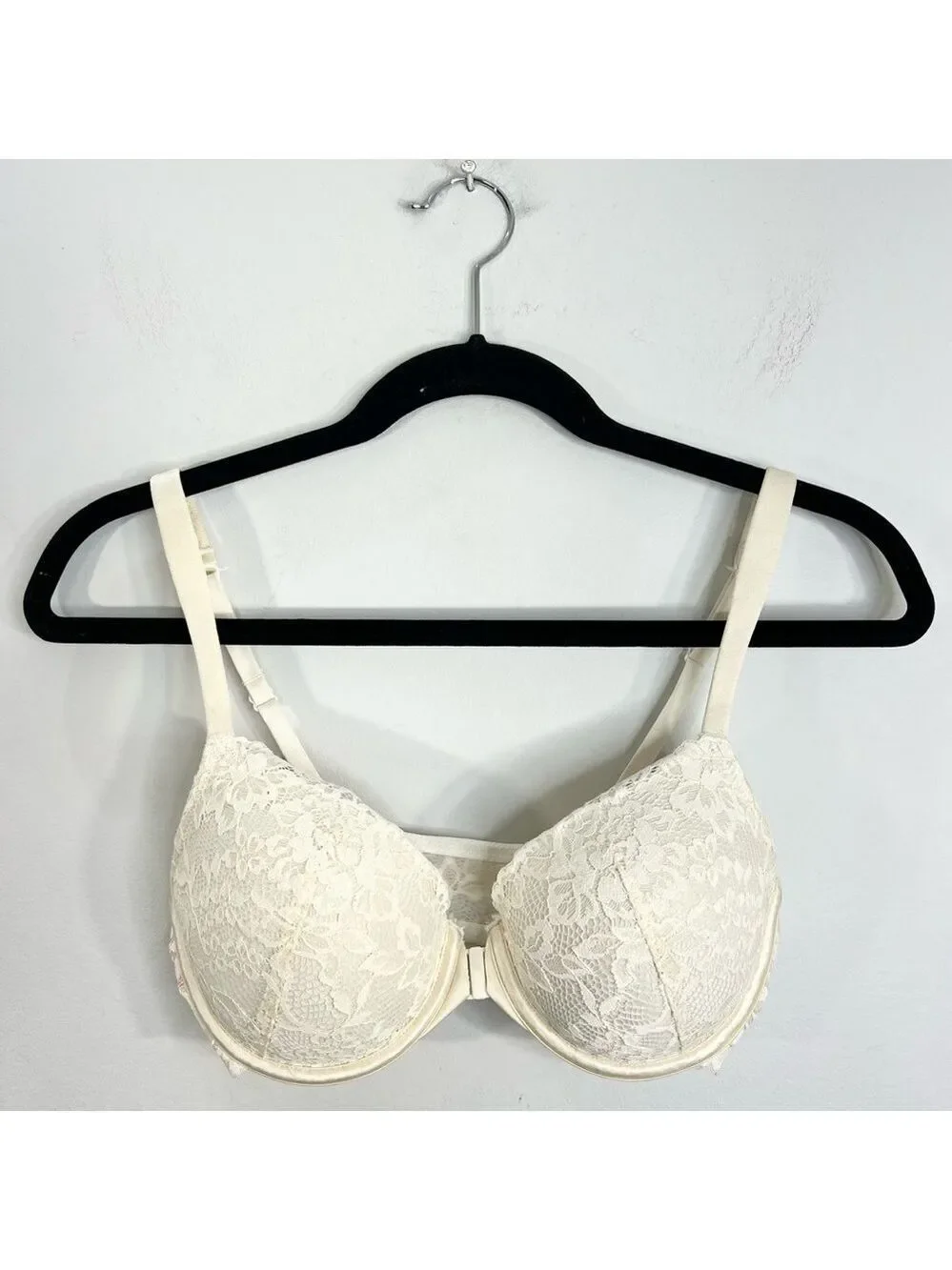 La Senza So Free full coverage cream lace front closure underwire bra 32 D - Picture 2 of 12